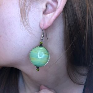 Green Crystal Earrings